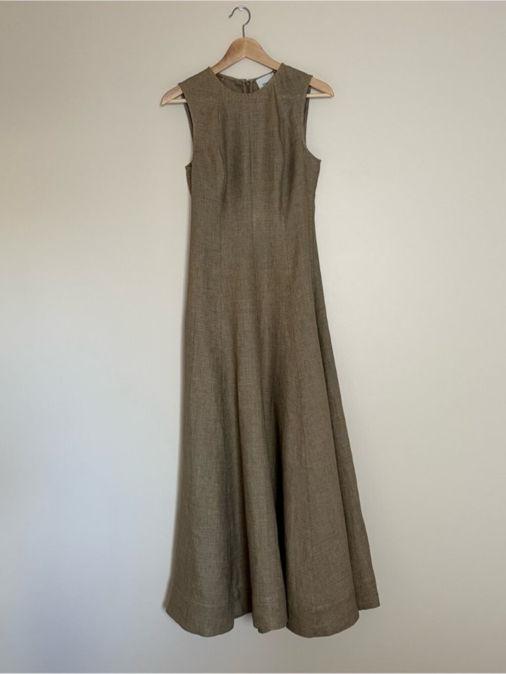 NEW Reformation Cecilia Linen Sleeveless Maxi Dress Dark Oatmeal Tan | US 0 UK 4 - Picture 6 of 12